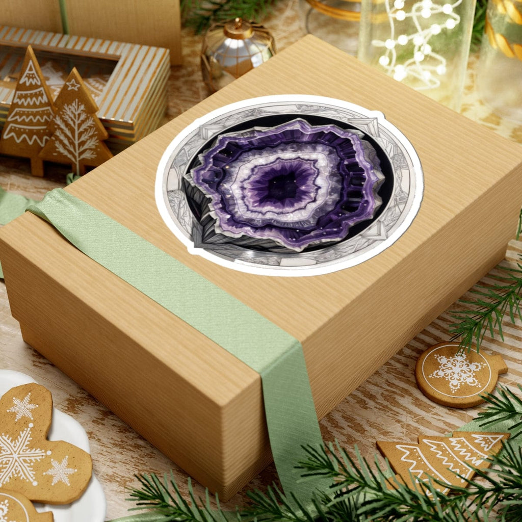 Printify Paper products Amethyst - Crystals & Gemstones Kiss-Cut Stickers