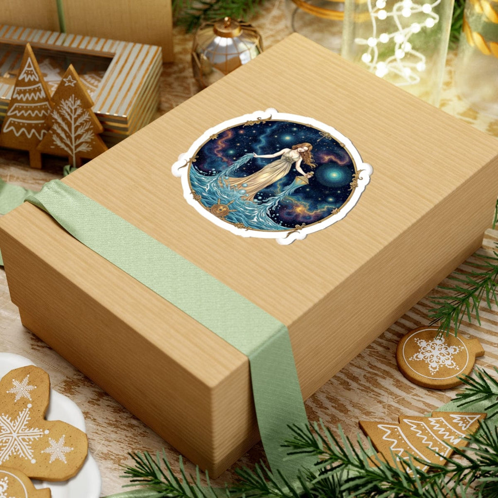 Printify Paper products Aquarius - Zodiac Astrology Kiss-Cut Stickers