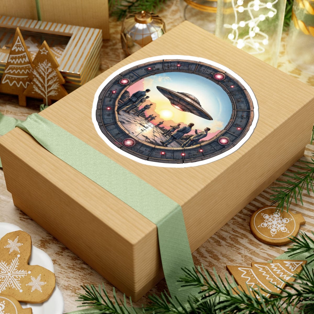 Printify Paper products Area 51: The Mystery Base - UFO & Cosmic Kiss-Cut Stickers