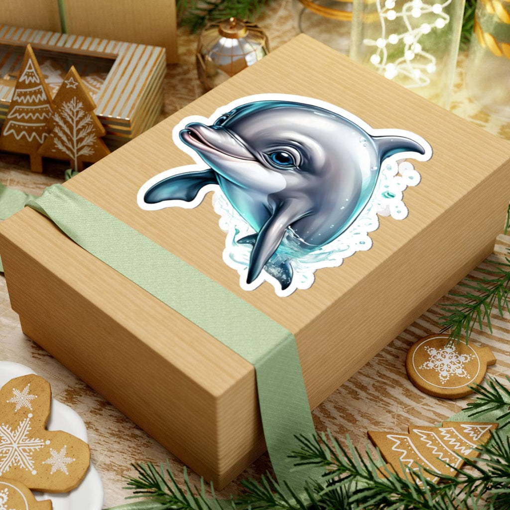 Printify Paper products Baby Dolphin - Hyper Cute Kiss-Cut Stickers