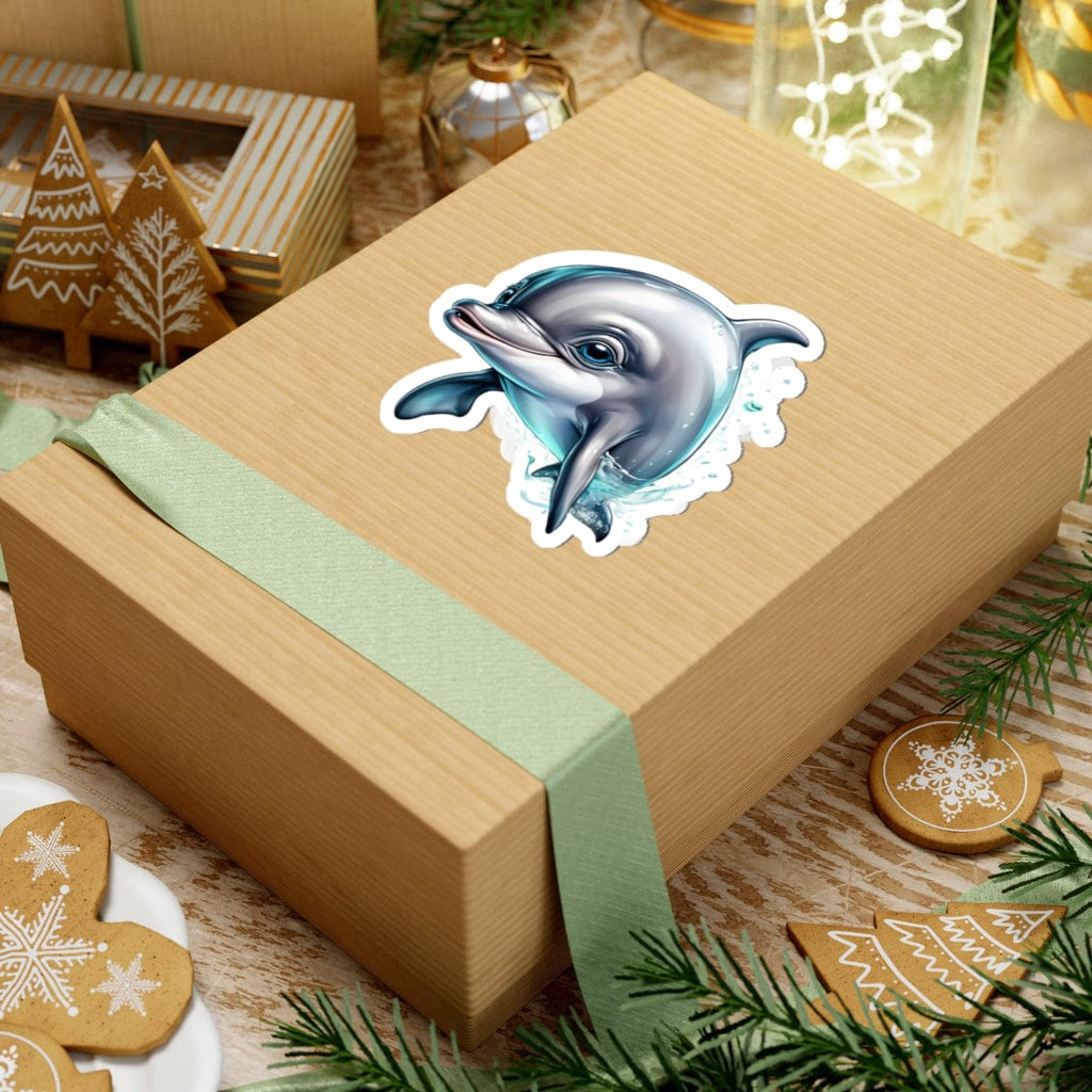 Printify Paper products Baby Dolphin - Hyper Cute Kiss-Cut Stickers