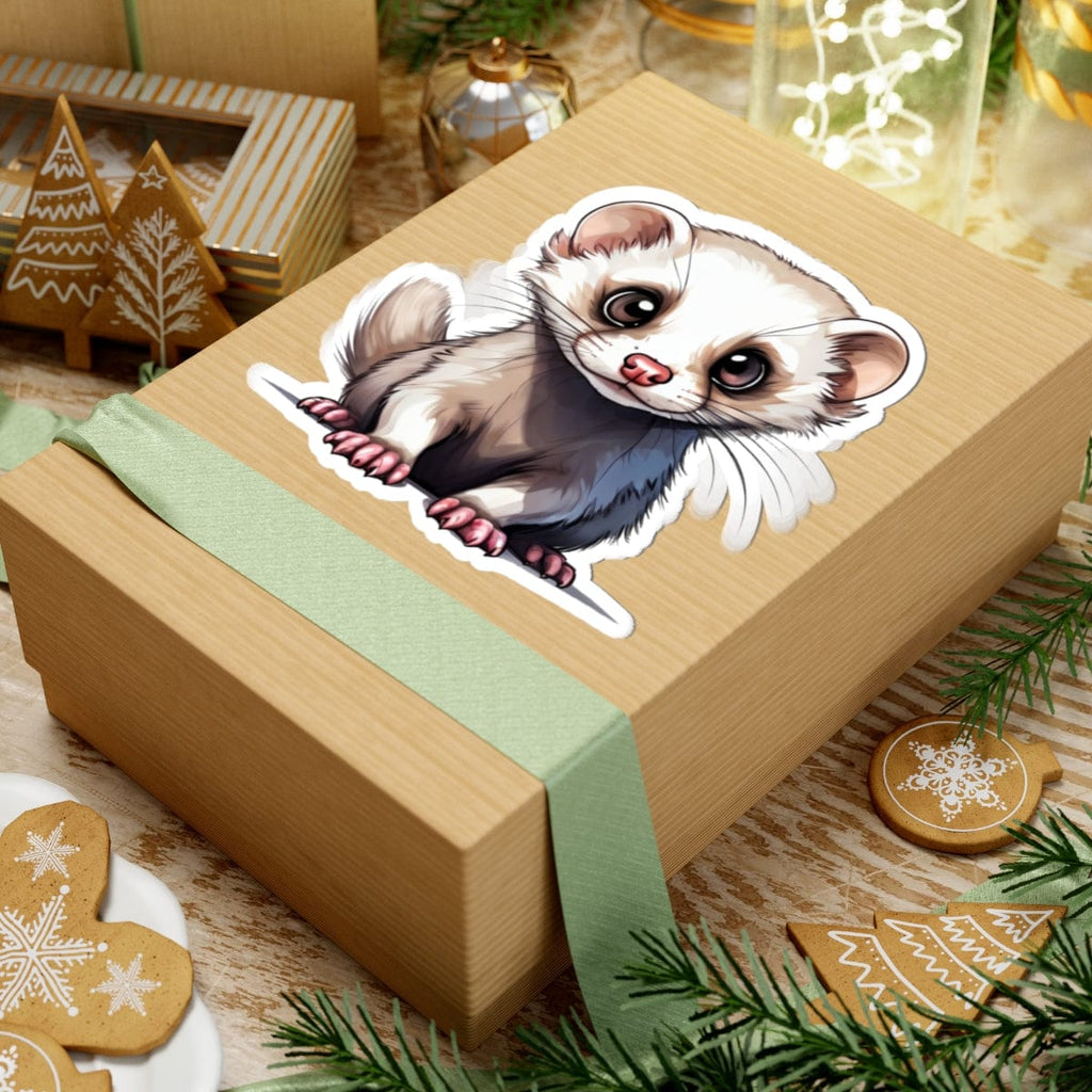 Printify Paper products Baby Ferret - Hyper Cute Kiss-Cut Stickers