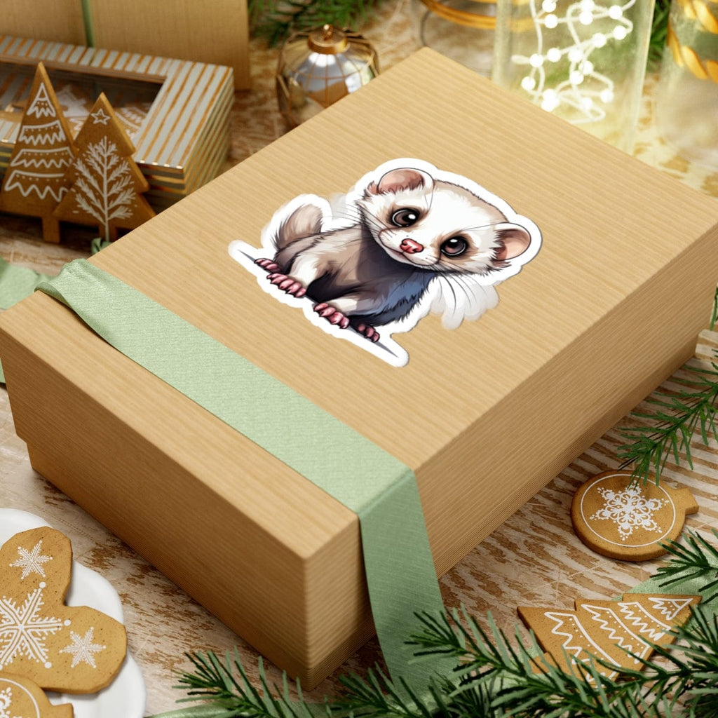 Printify Paper products Baby Ferret - Hyper Cute Kiss-Cut Stickers