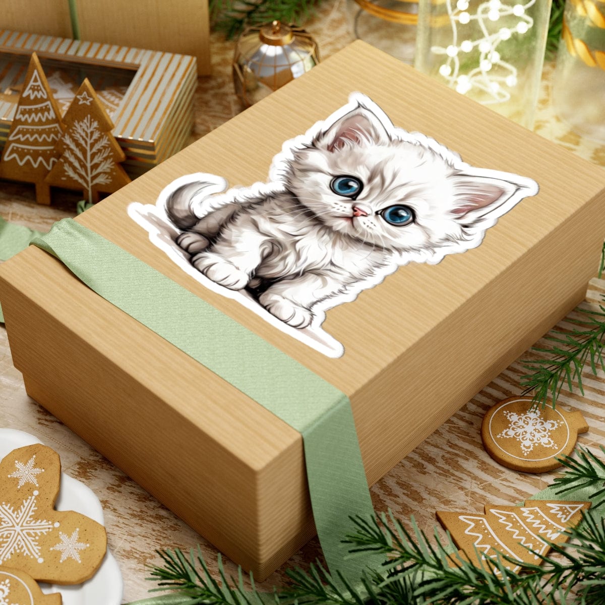 Printify Paper products Baby Kitten - Hyper Cute Kiss-Cut Stickers