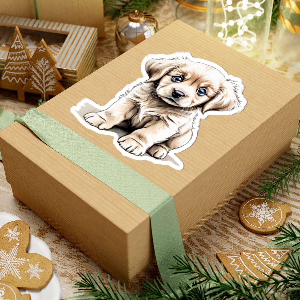 Printify Paper products Baby Puppy - Hyper Cute Kiss-Cut Sticker