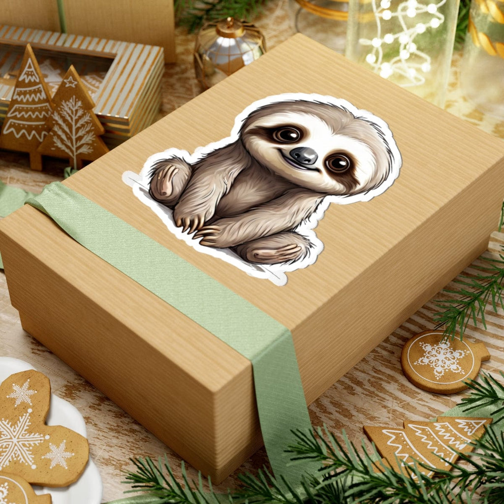 Printify Paper products Baby Sloth - Hyper Cute Kiss-Cut Stickers