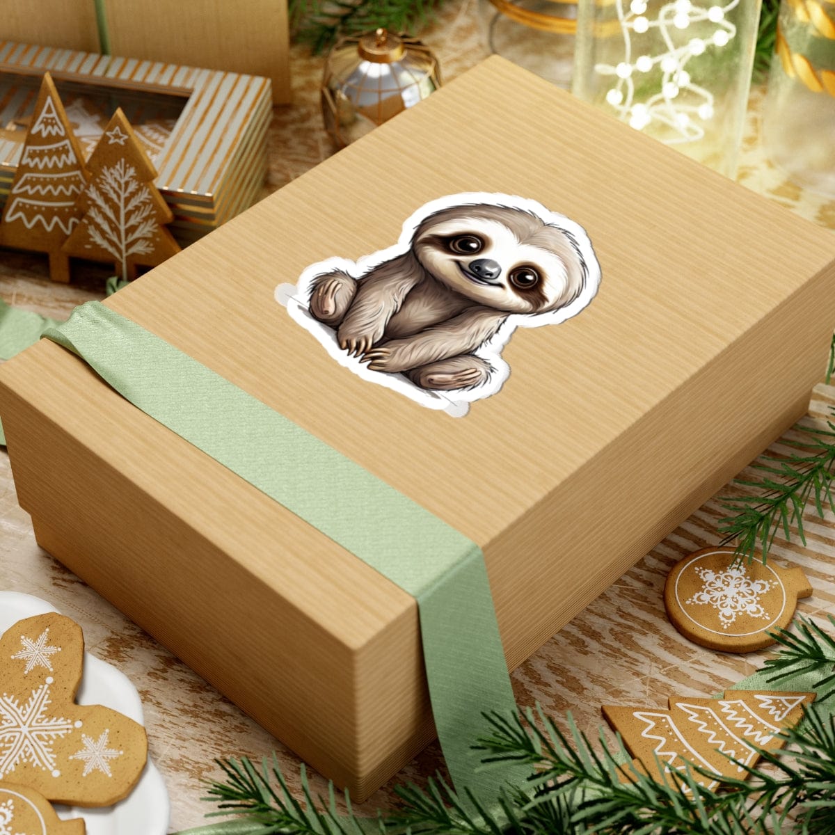 Printify Paper products Baby Sloth - Hyper Cute Kiss-Cut Stickers