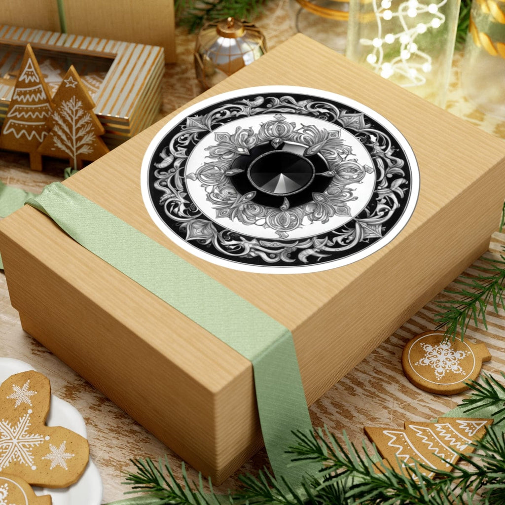 Printify Paper products Black Tourmaline - Crystals & Gemstones Kiss-Cut Stickers