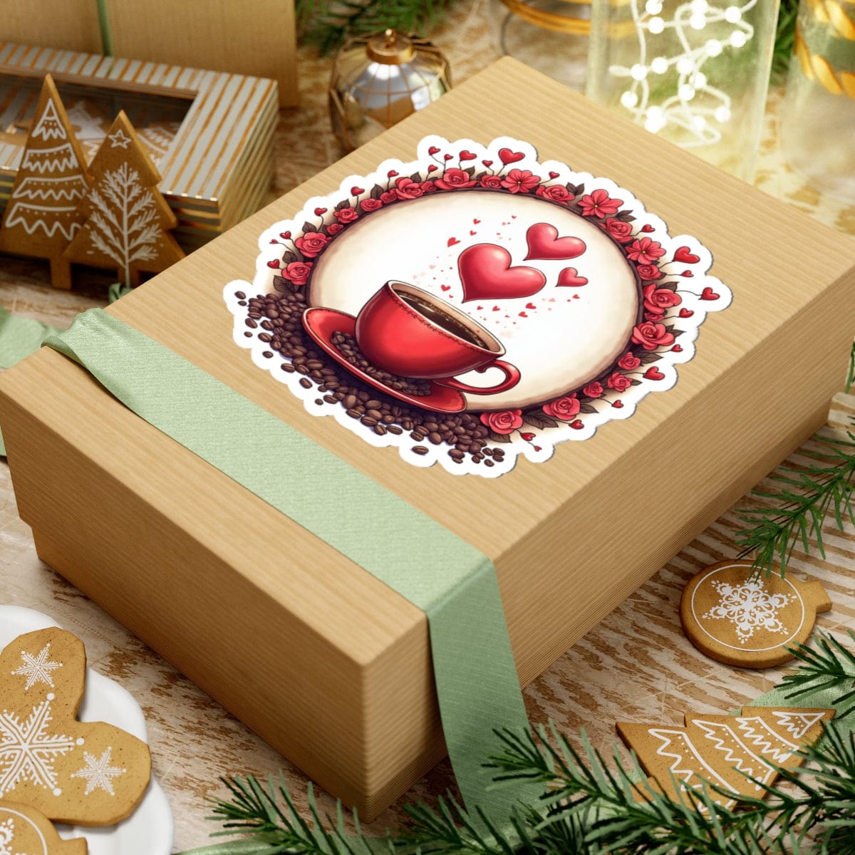 Printify Paper products Brew-tiful Love - Love & Fun Kiss-Cut Stickers