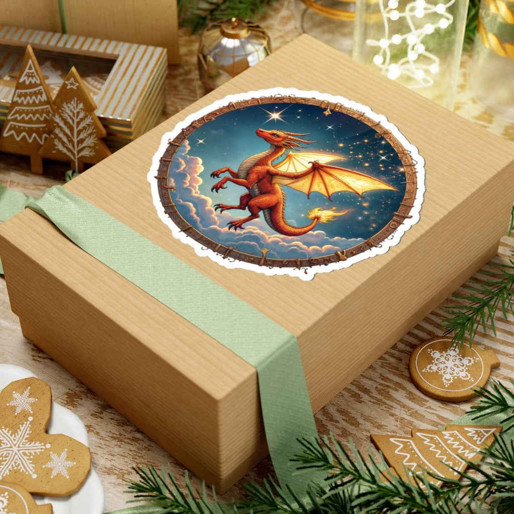 Printify Paper products Celestial Flame - Dragons & Magic Kiss-Cut Stickers