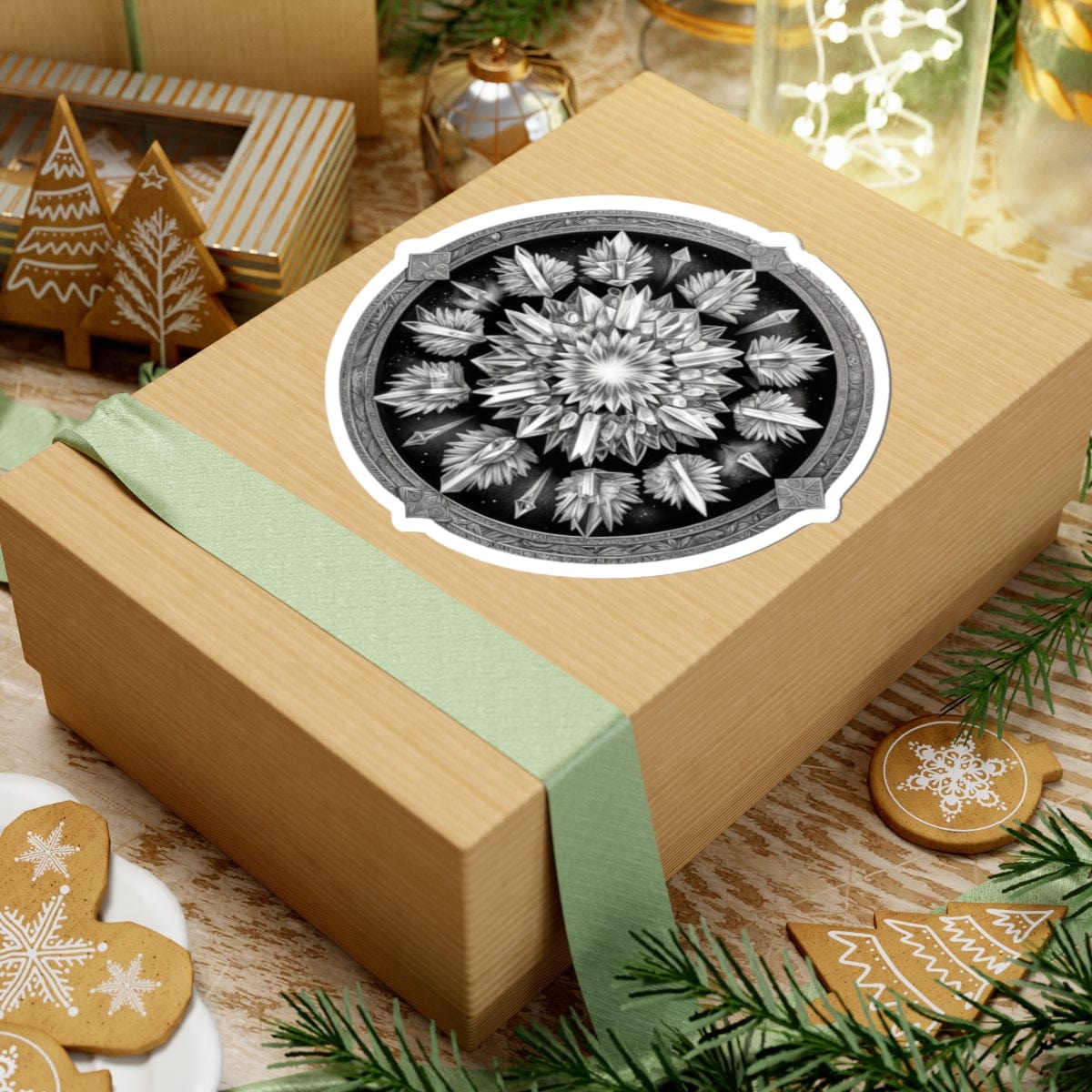 Printify Paper products Clear Quartz - Crystals & Gemstones Kiss-Cut Stickers