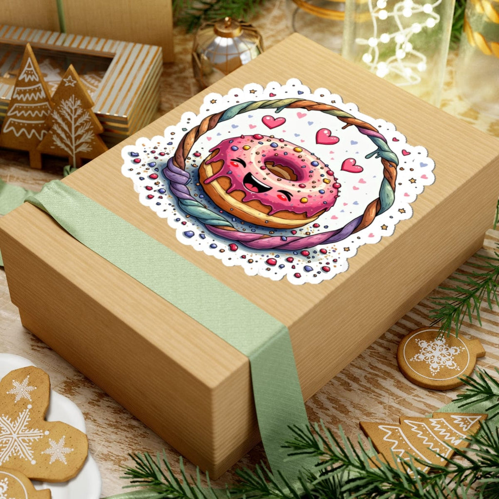 Printify Paper products Donut Worry - Love & Fun Kiss-Cut Stickers