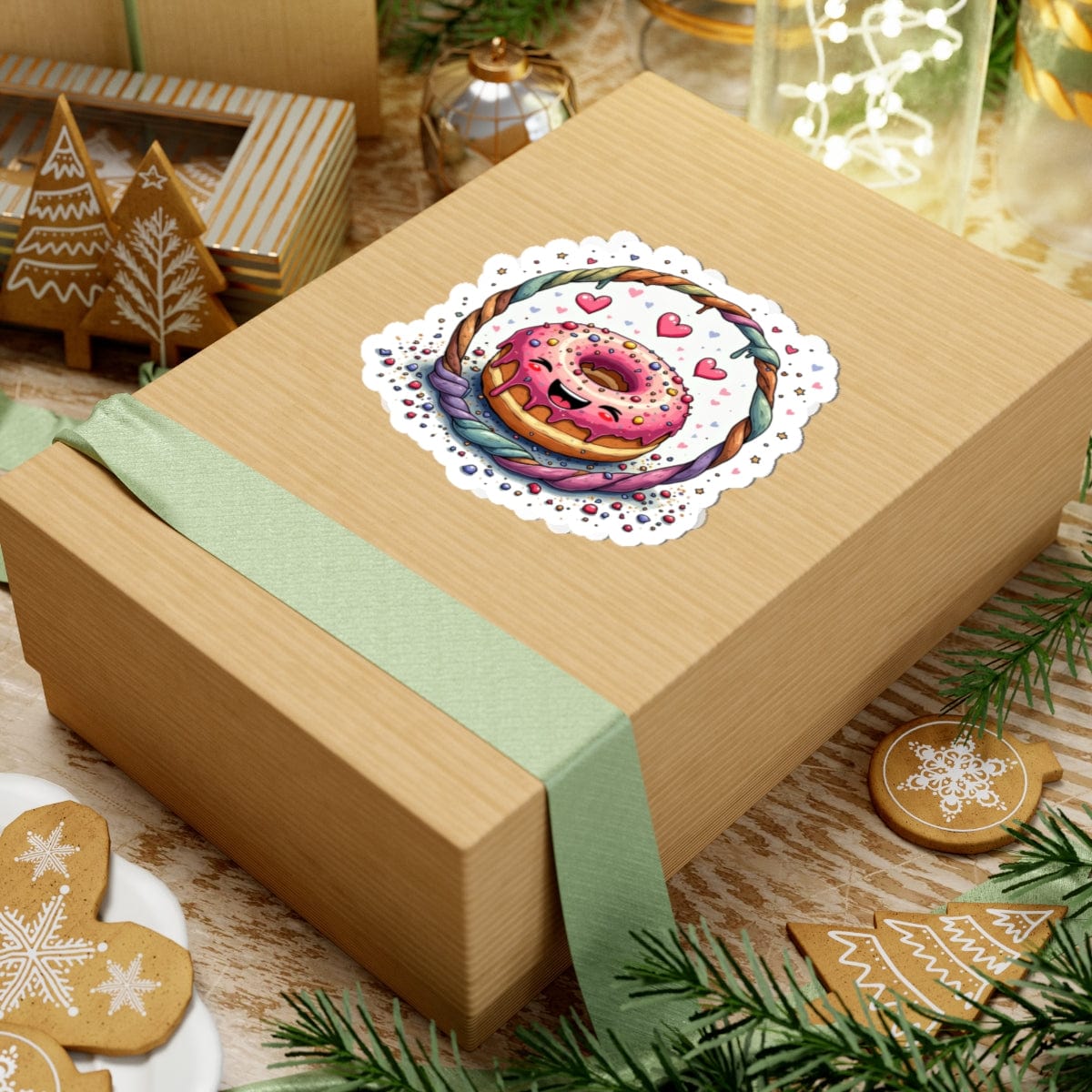 Printify Paper products Donut Worry - Love & Fun Kiss-Cut Stickers