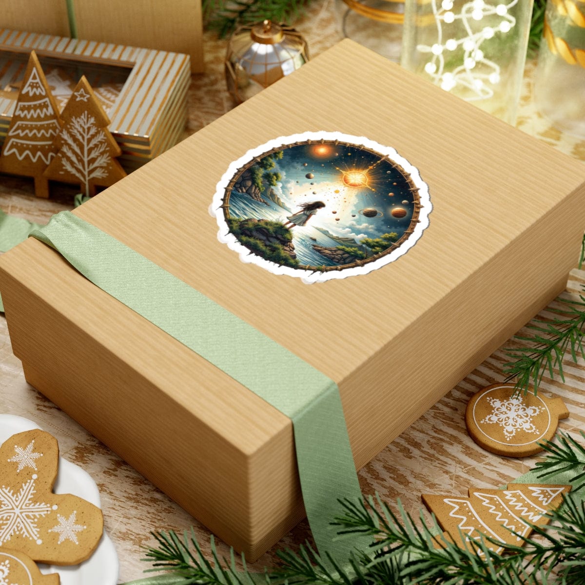 Printify Paper products Exploring the Final Frontier - UFO & Cosmic Kiss-Cut Stickers