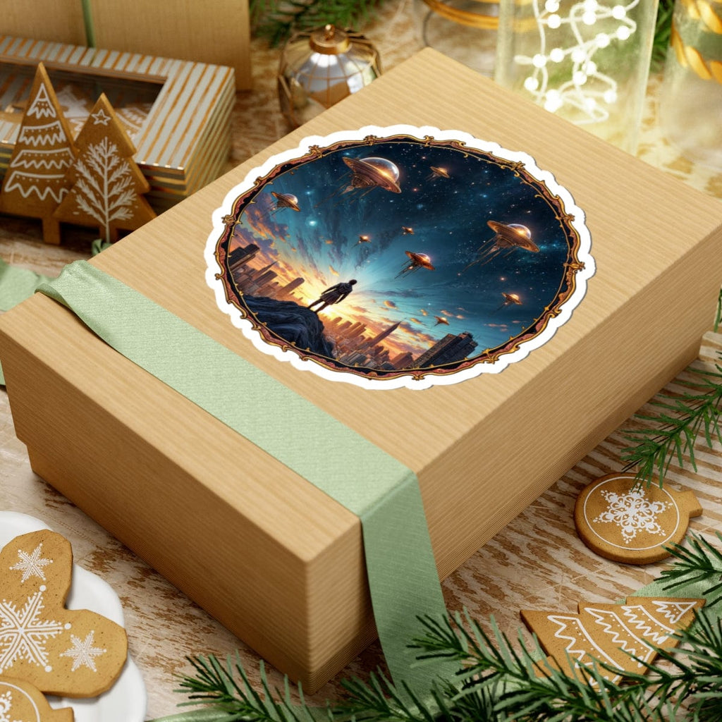 Printify Paper products Galactic Connections - UFO & Cosmic Kiss-Cut Stickers