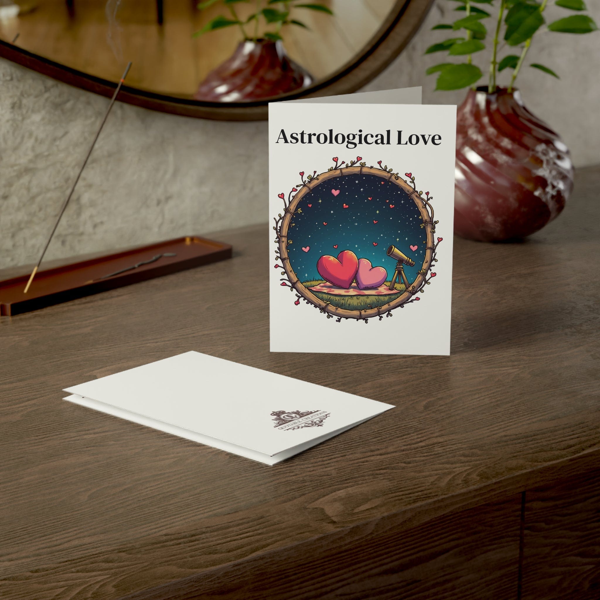 Printify Paper products Greeting Cards - Astrological Love - Love & Fun Card with QR Code Video