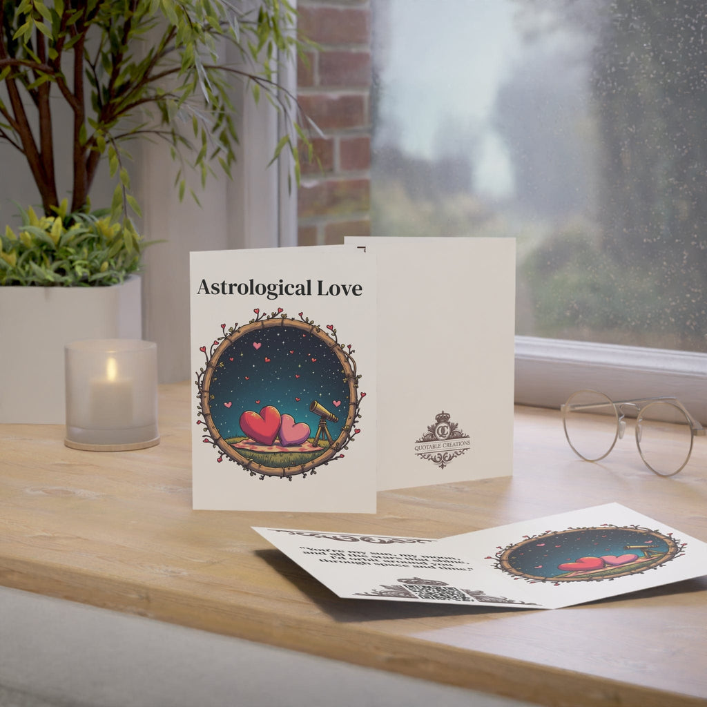 Printify Paper products Greeting Cards - Astrological Love - Love & Fun Card with QR Code Video