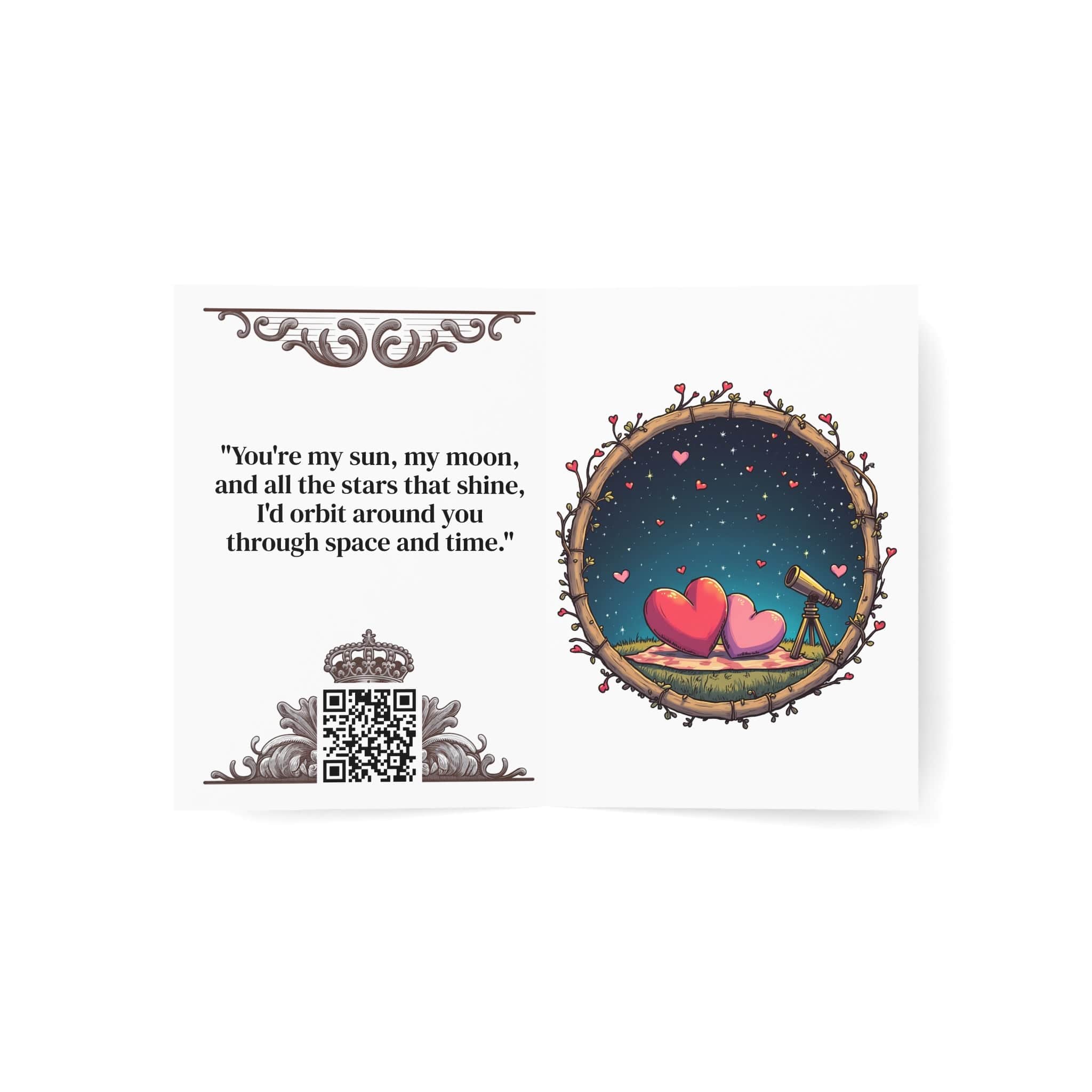 Printify Paper products Greeting Cards - Astrological Love - Love & Fun Card with QR Code Video