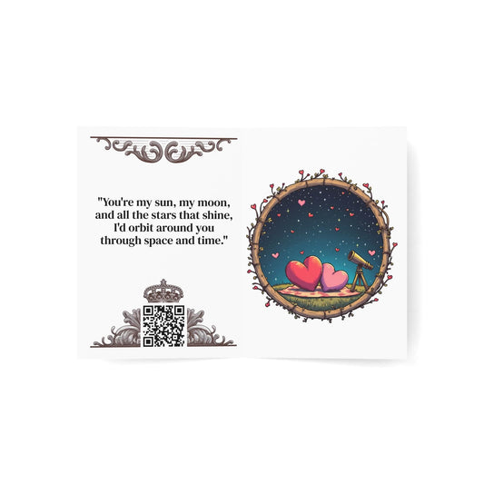 Printify Paper products Greeting Cards - Astrological Love - Love & Fun Card with QR Code Video