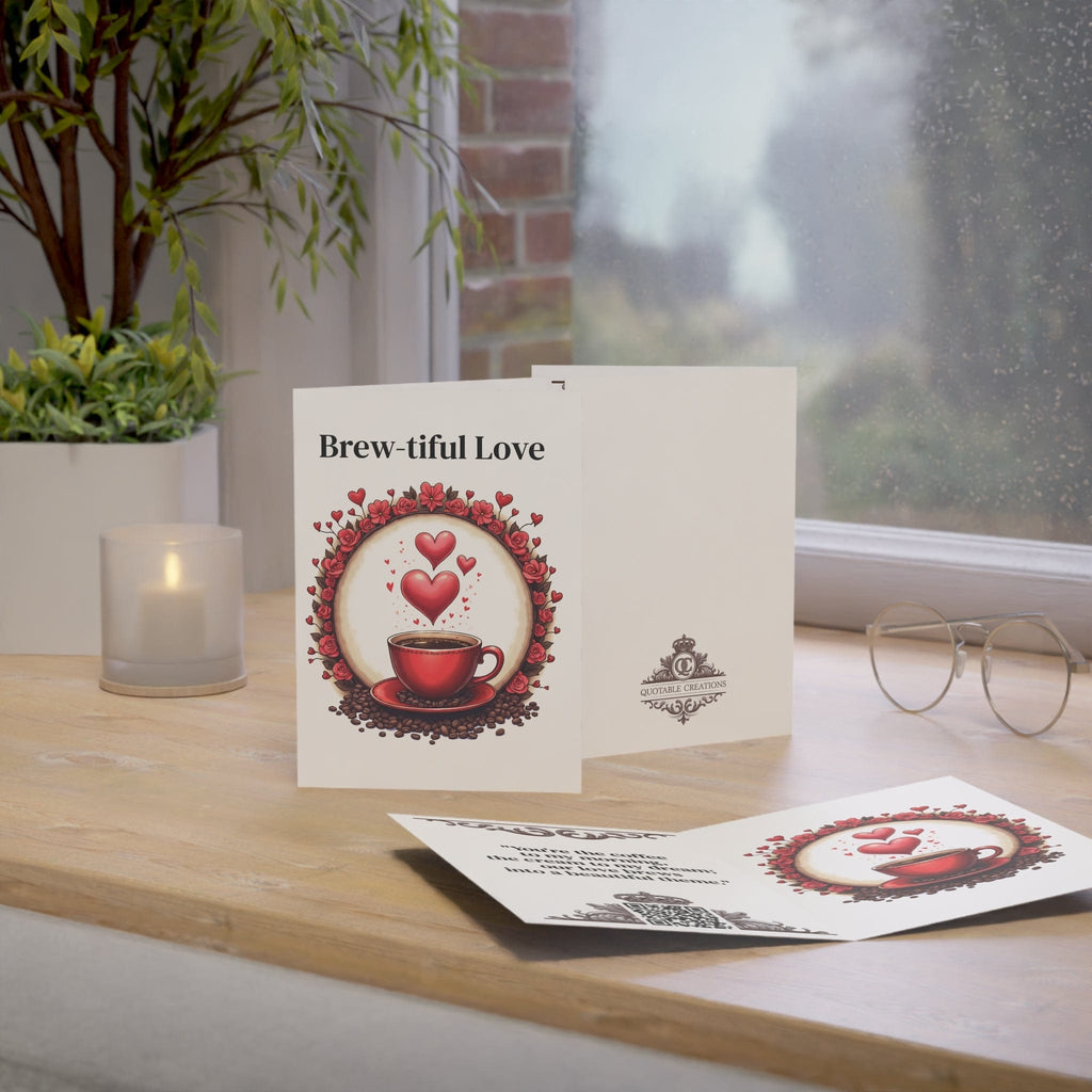 Printify Paper products Greeting Cards - Brew-tiful Love - Love & Fun Card with QR Code Video