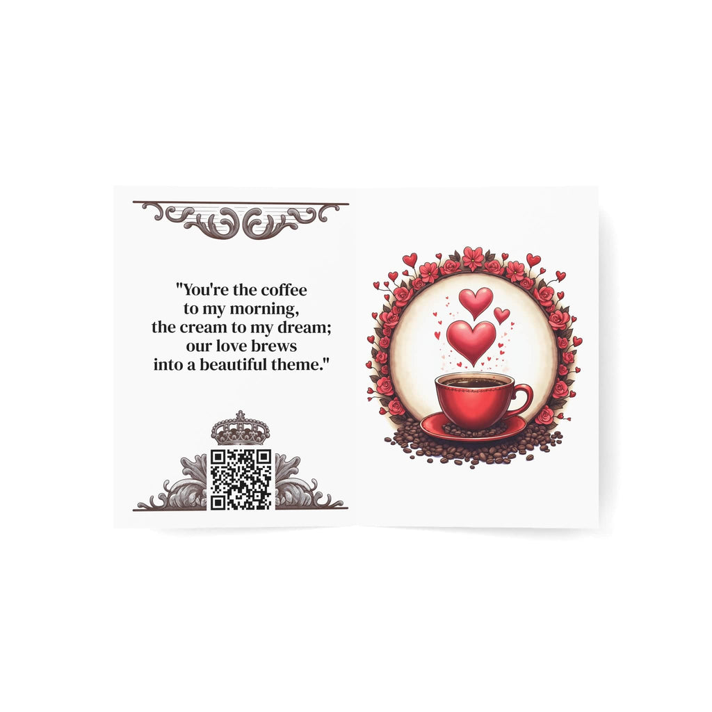 Printify Paper products Greeting Cards - Brew-tiful Love - Love & Fun Card with QR Code Video