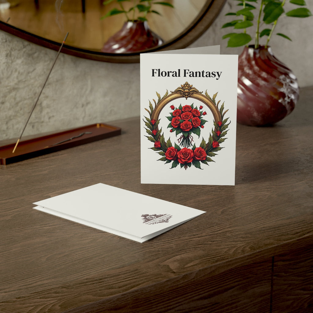 Printify Paper products Greeting Cards - Floral Fantasy - Love & Romance Card with QR Code Video