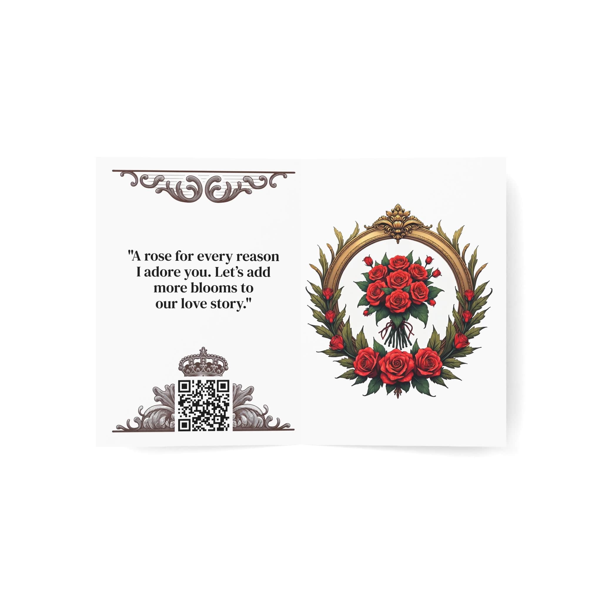 Printify Paper products Greeting Cards - Floral Fantasy - Love & Romance Card with QR Code Video