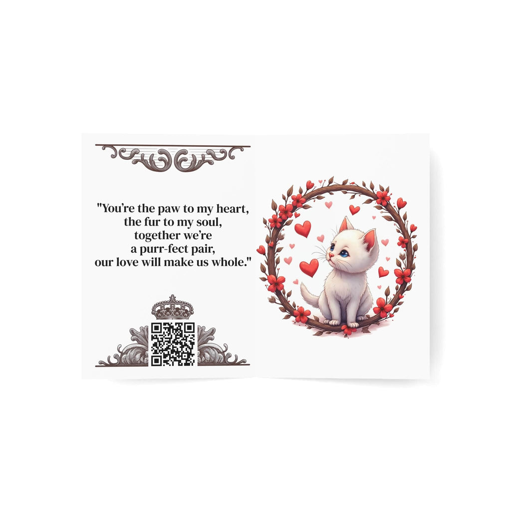 Printify Paper products Greeting Cards - Fur-ever Love - Love & Fun Card with QR Code Video
