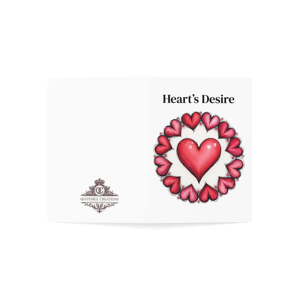 Printify Paper products Greeting Cards - Heart’s Desire - Love & Romance Card with QR Code Video