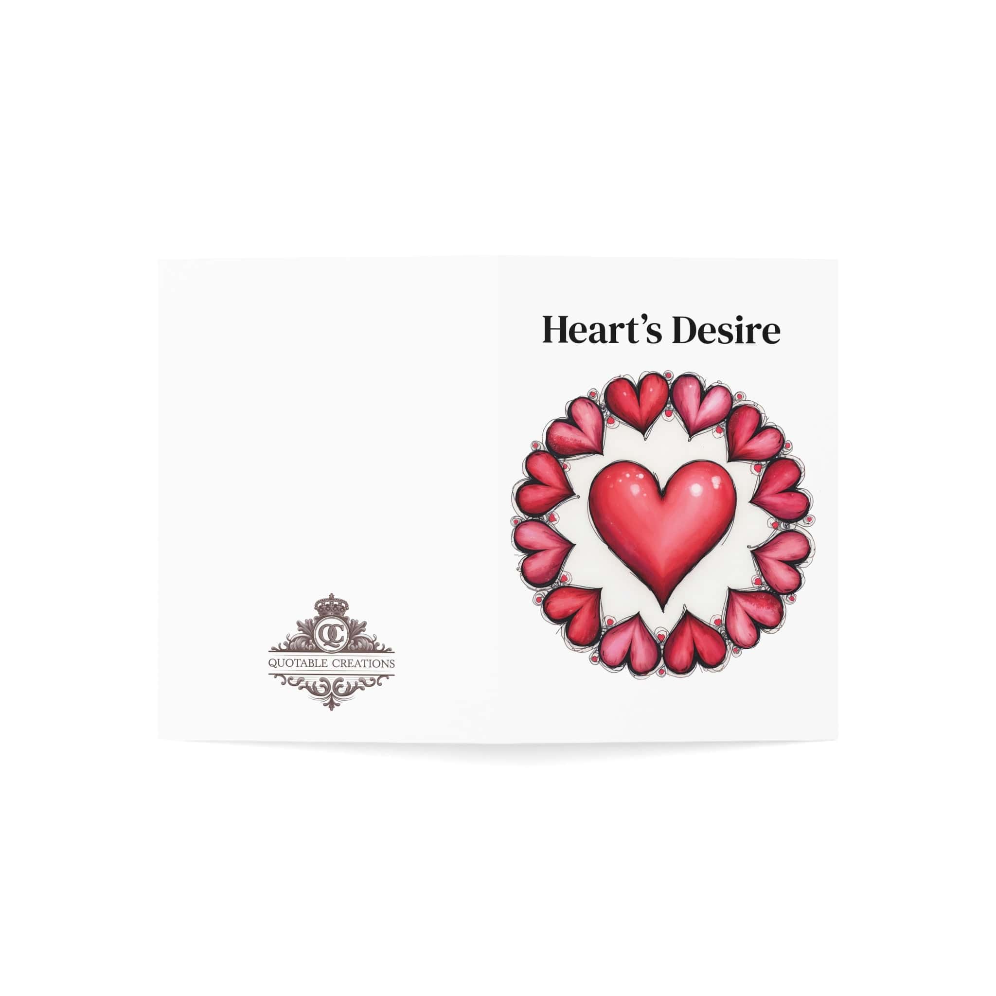 Printify Paper products Greeting Cards - Heart’s Desire - Love & Romance Card with QR Code Video