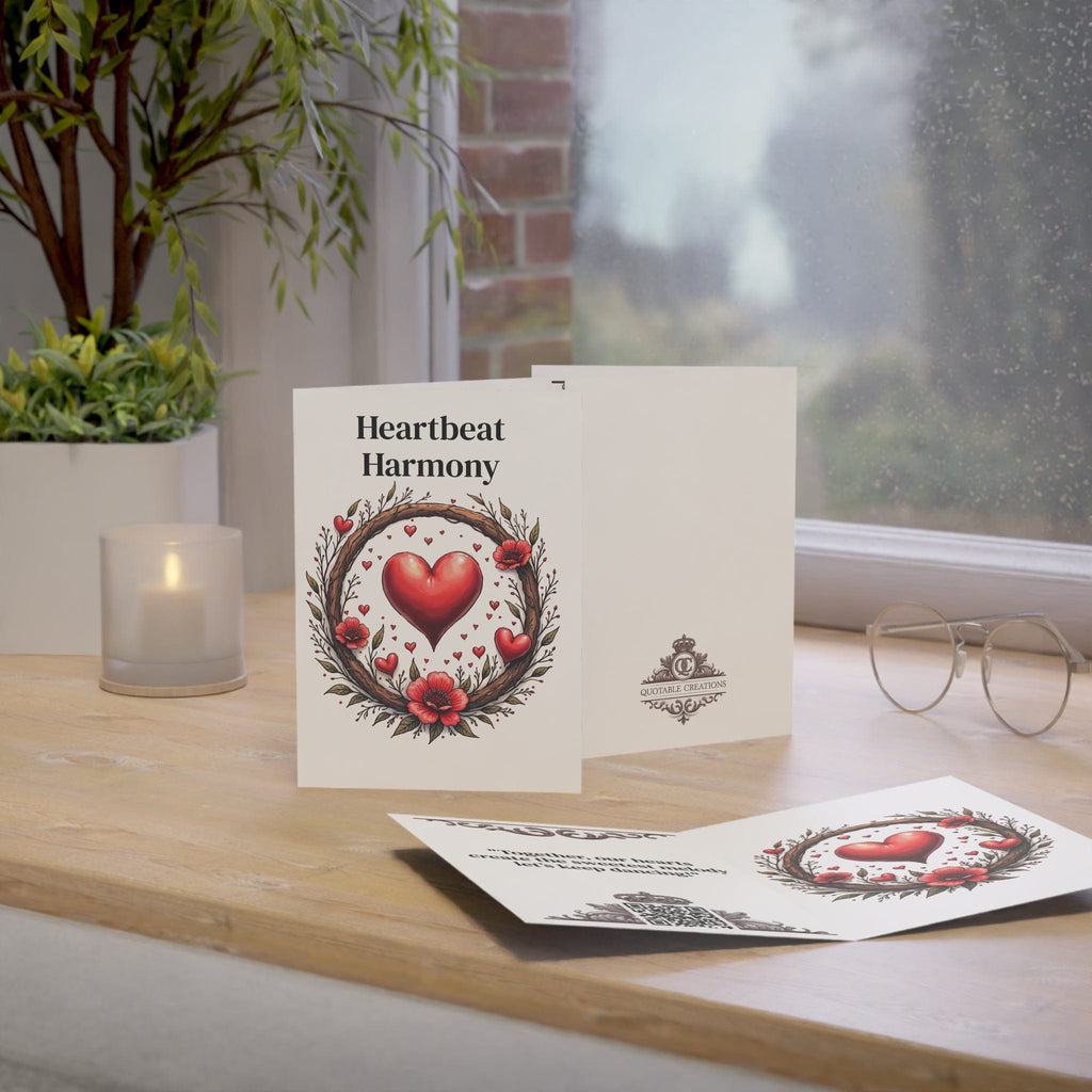Printify Paper products Greeting Cards - Heartbeat Harmony - Love & Romance Card with QR Code Video