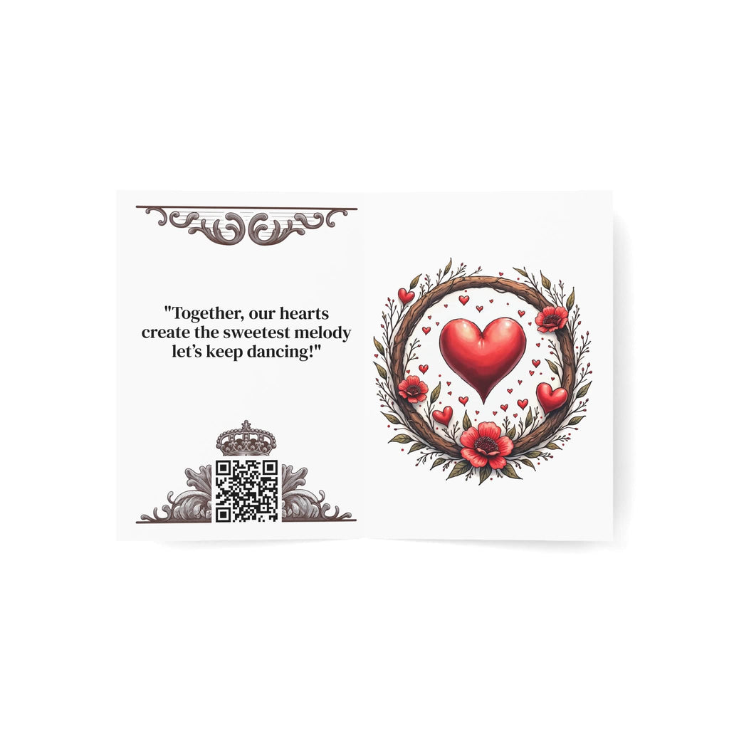Printify Paper products Greeting Cards - Heartbeat Harmony - Love & Romance Card with QR Code Video