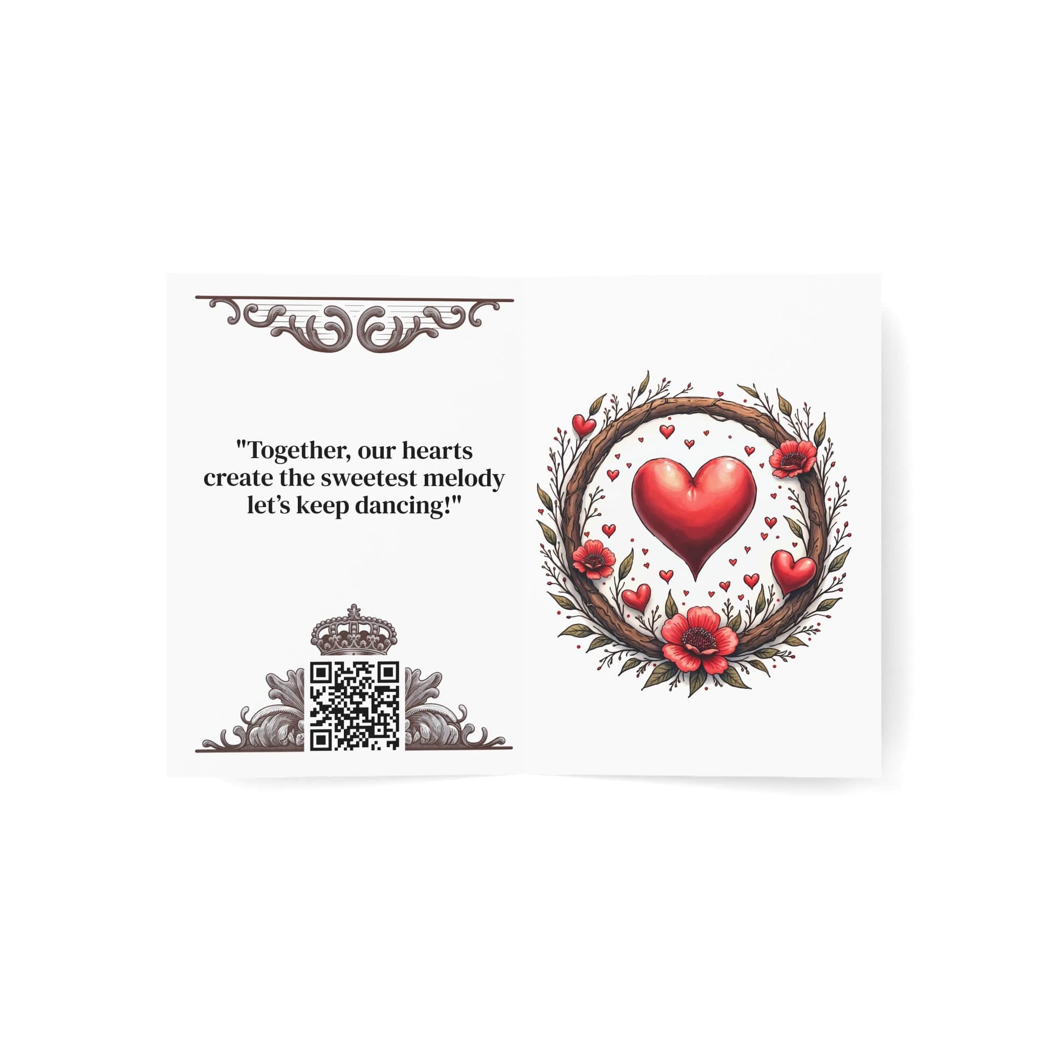 Printify Paper products Greeting Cards - Heartbeat Harmony - Love & Romance Card with QR Code Video