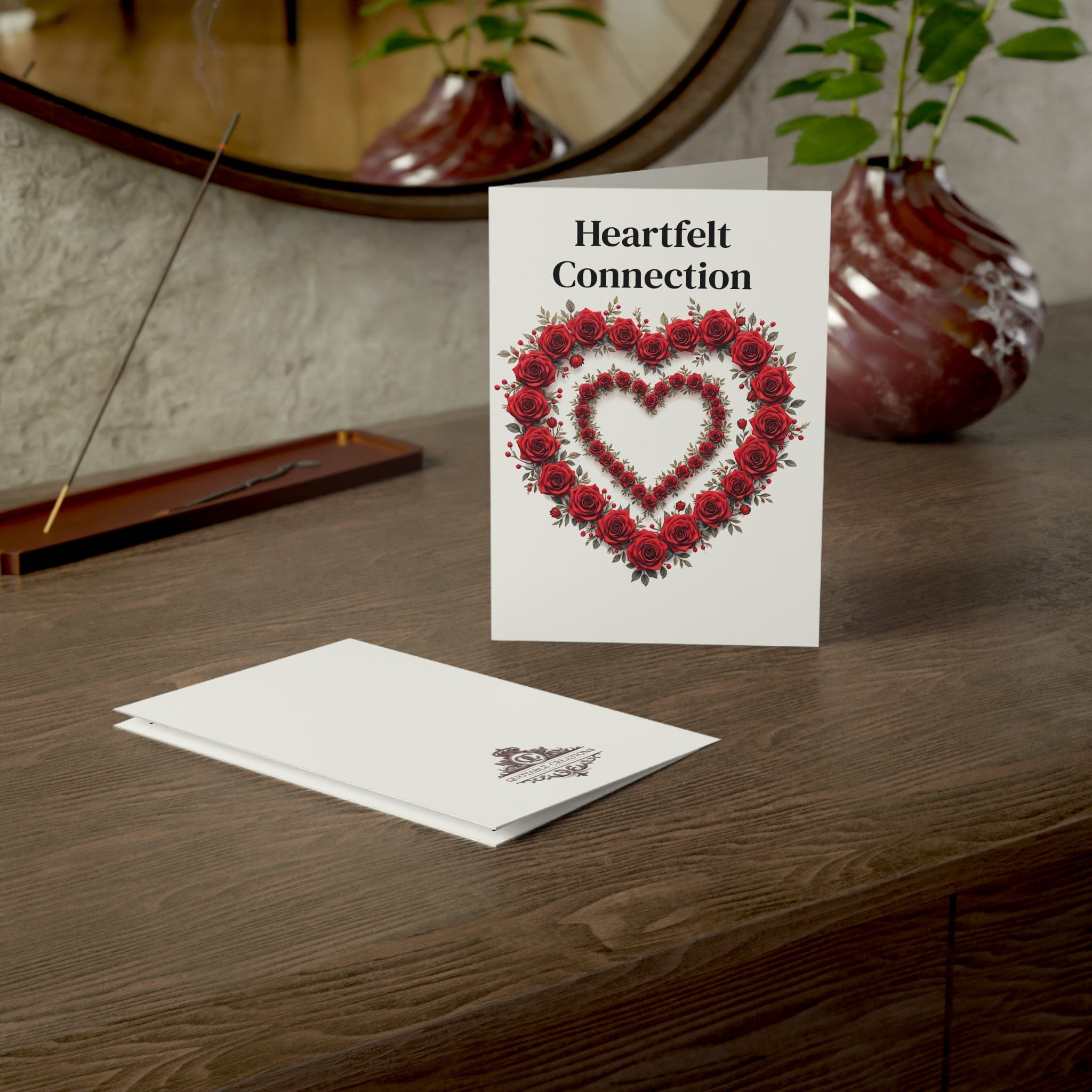 Printify Paper products Greeting Cards - Heartfelt Connection - Love & Romance Card with QR Code Video