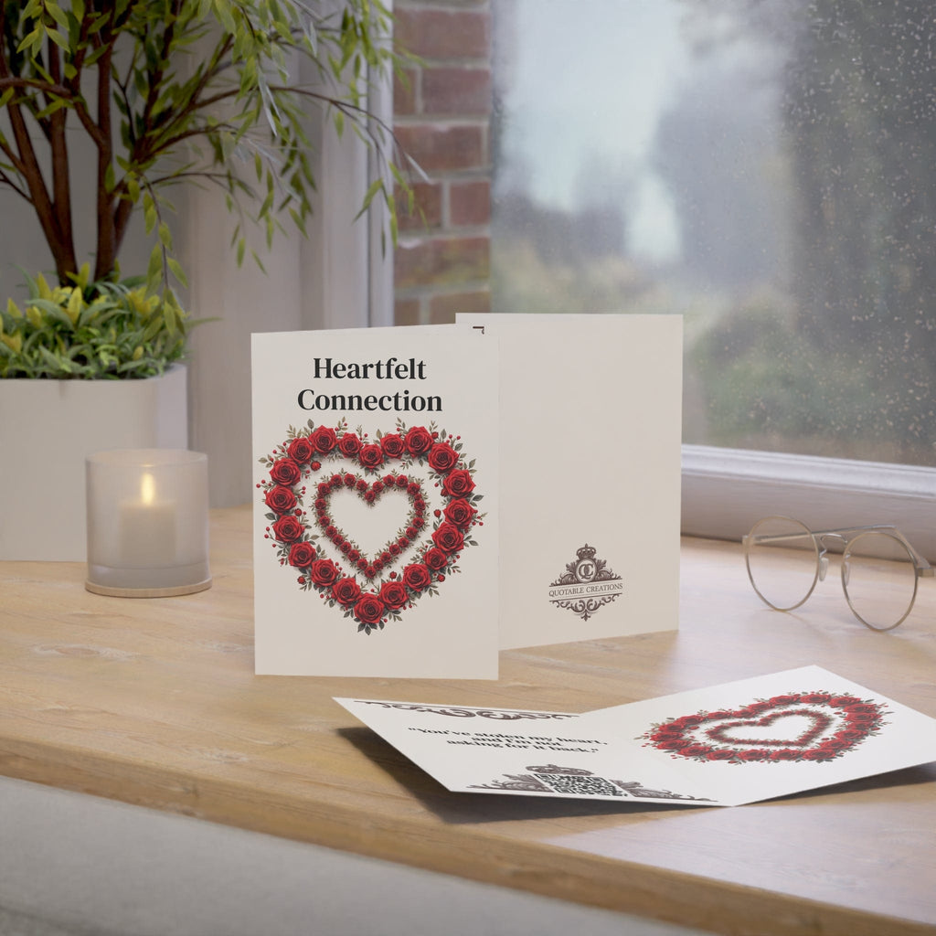 Printify Paper products Greeting Cards - Heartfelt Connection - Love & Romance Card with QR Code Video
