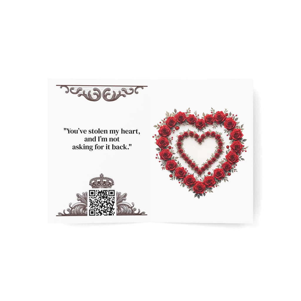 Printify Paper products Greeting Cards - Heartfelt Connection - Love & Romance Card with QR Code Video