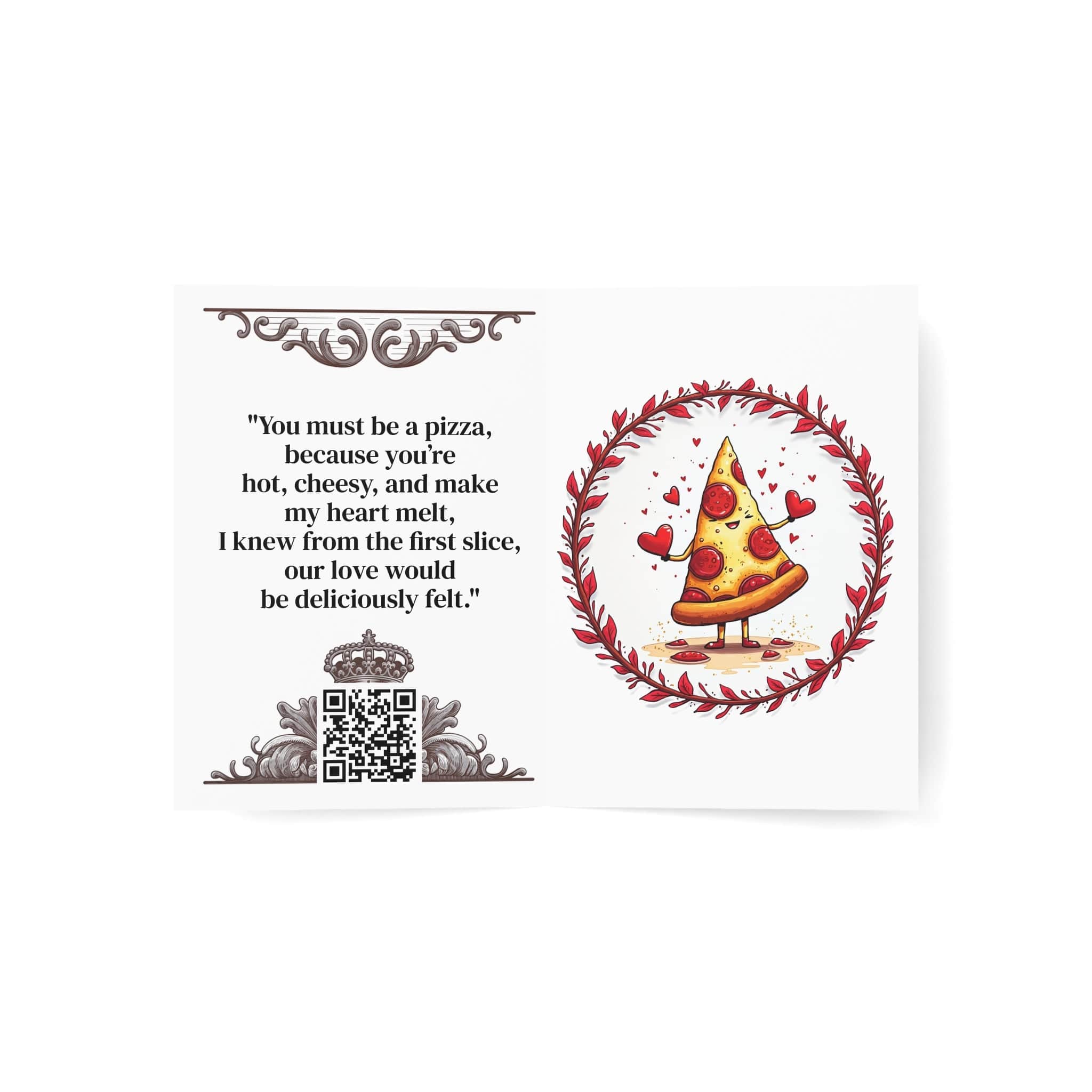 Printify Paper products Greeting Cards - Love at First Bite - Love & Fun Card with QR Code Video