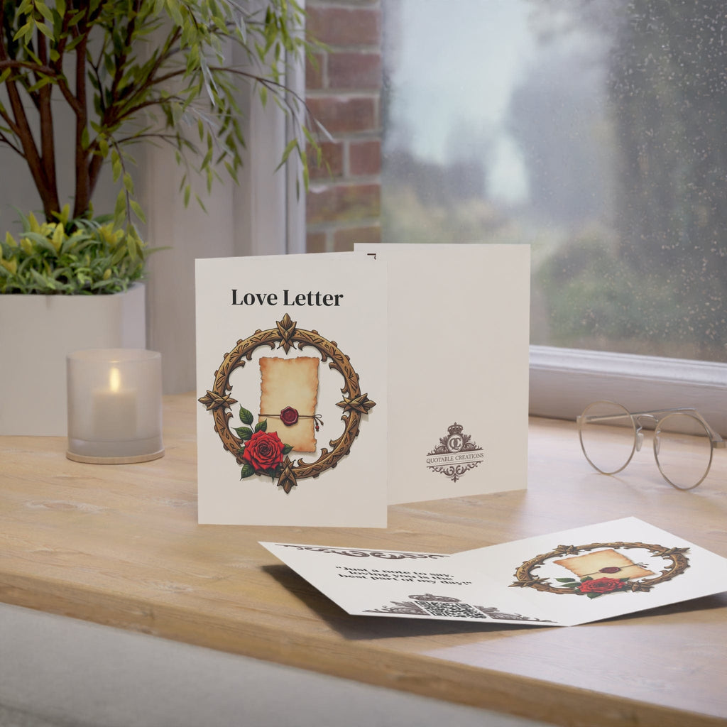 Printify Paper products Greeting Cards - Love Letter - Love & Romance Card with QR Code Video