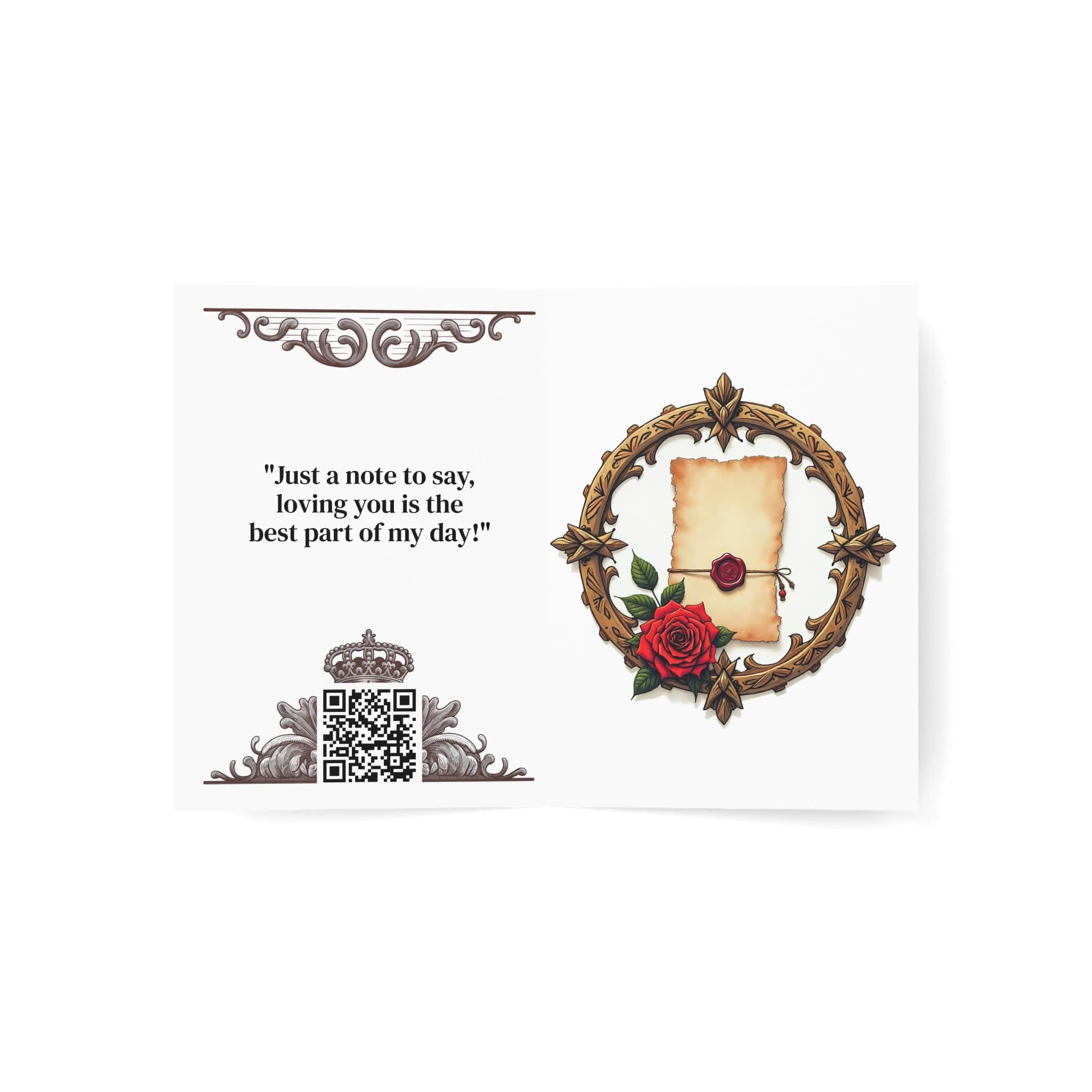 Printify Paper products Greeting Cards - Love Letter - Love & Romance Card with QR Code Video