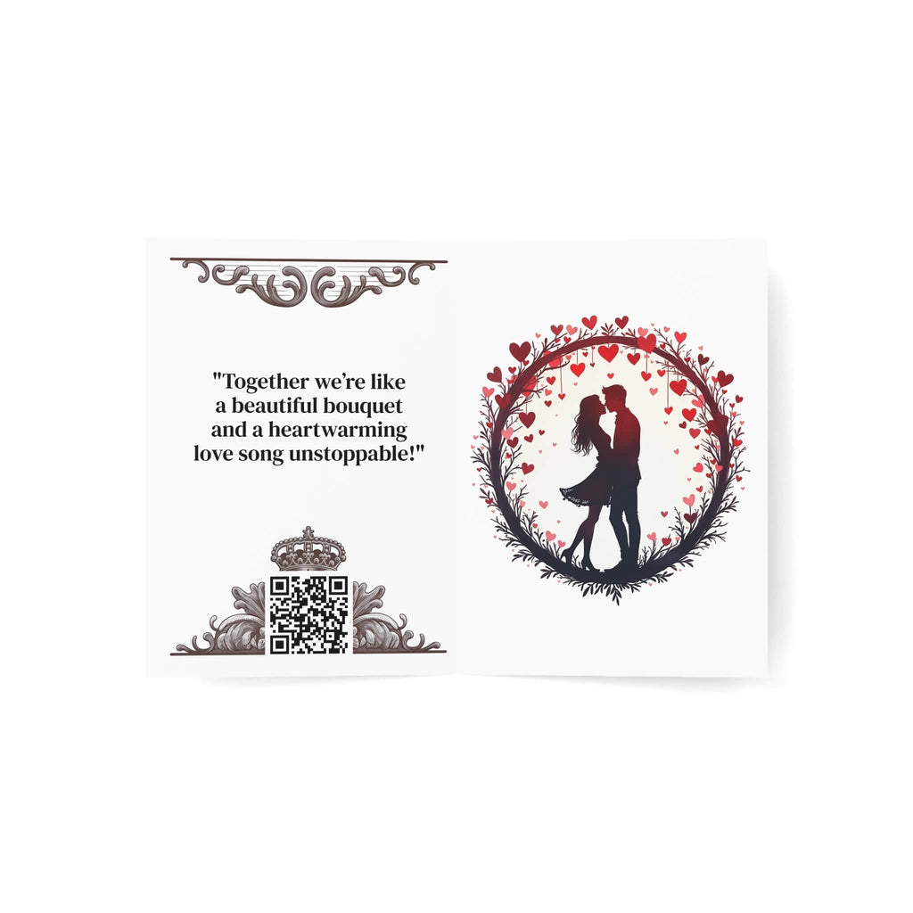 Printify Paper products Greeting Cards - Perfect Pair - Love & Romance Card with QR Code Video