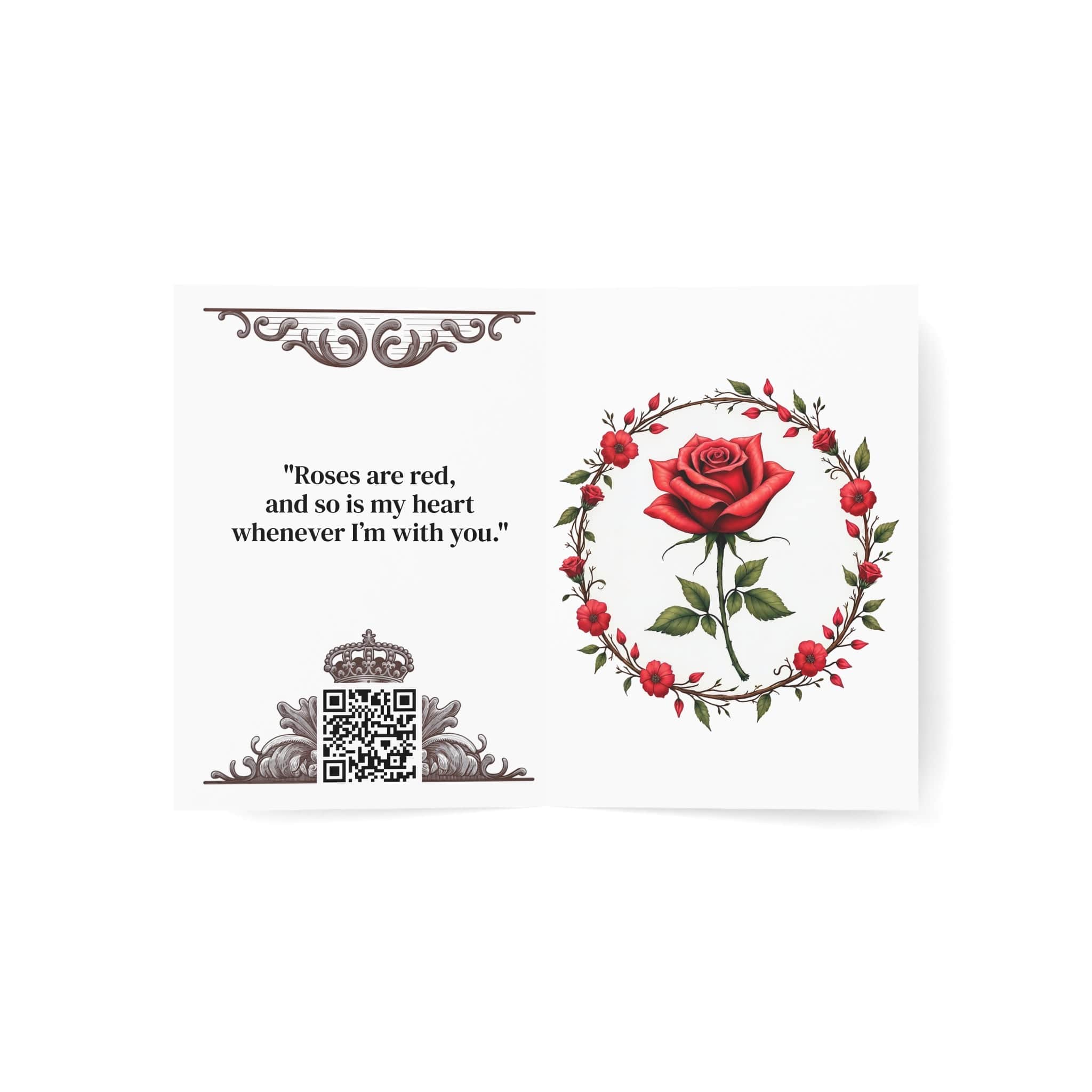Printify Paper products Greeting Cards - Petal Passion - Love & Fun Card with QR Code Video