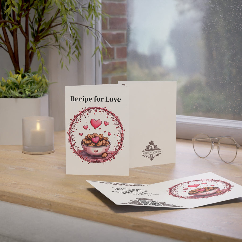 Printify Paper products Greeting Cards - Recipe for Love - Love & Fun Card with QR Code Video
