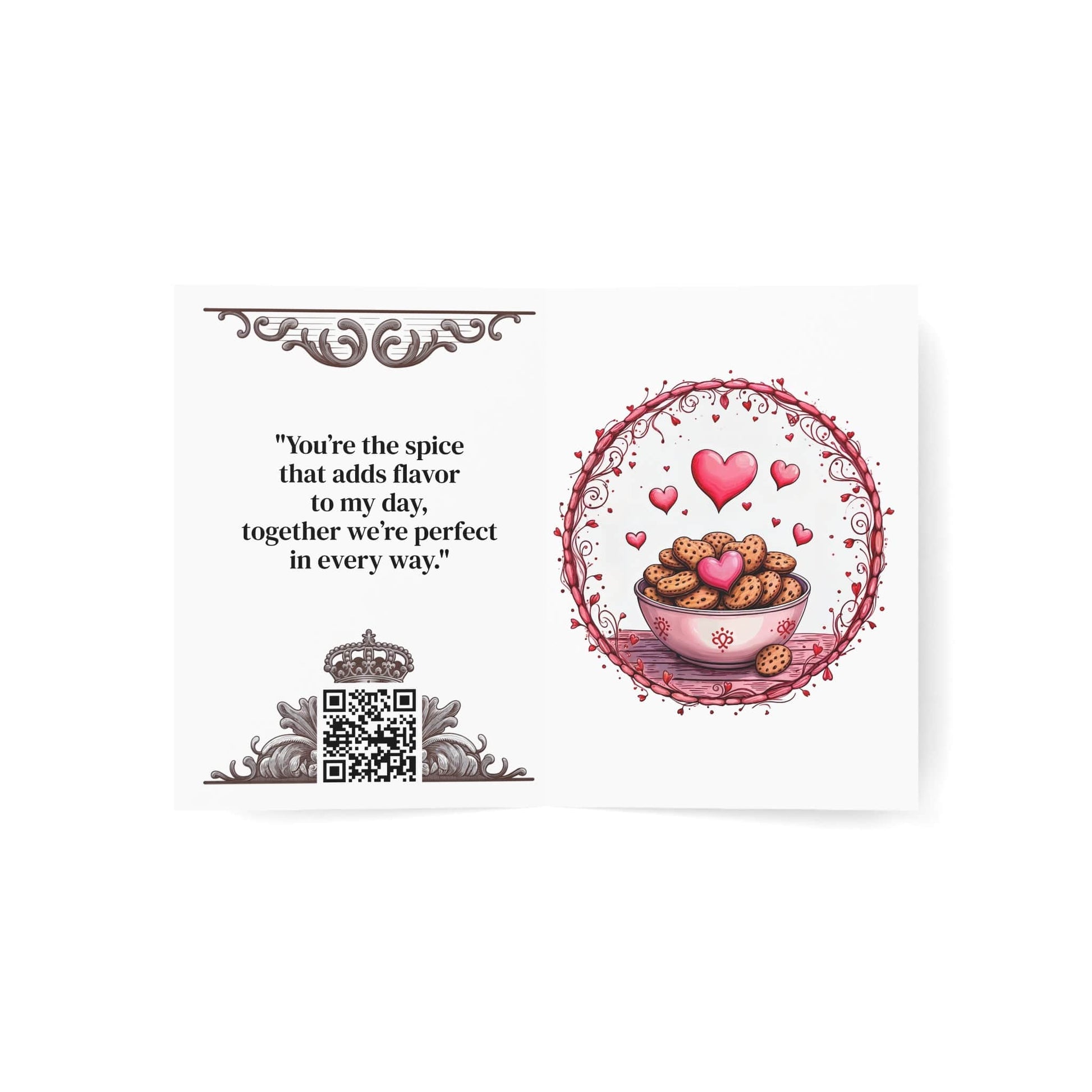 Printify Paper products Greeting Cards - Recipe for Love - Love & Fun Card with QR Code Video