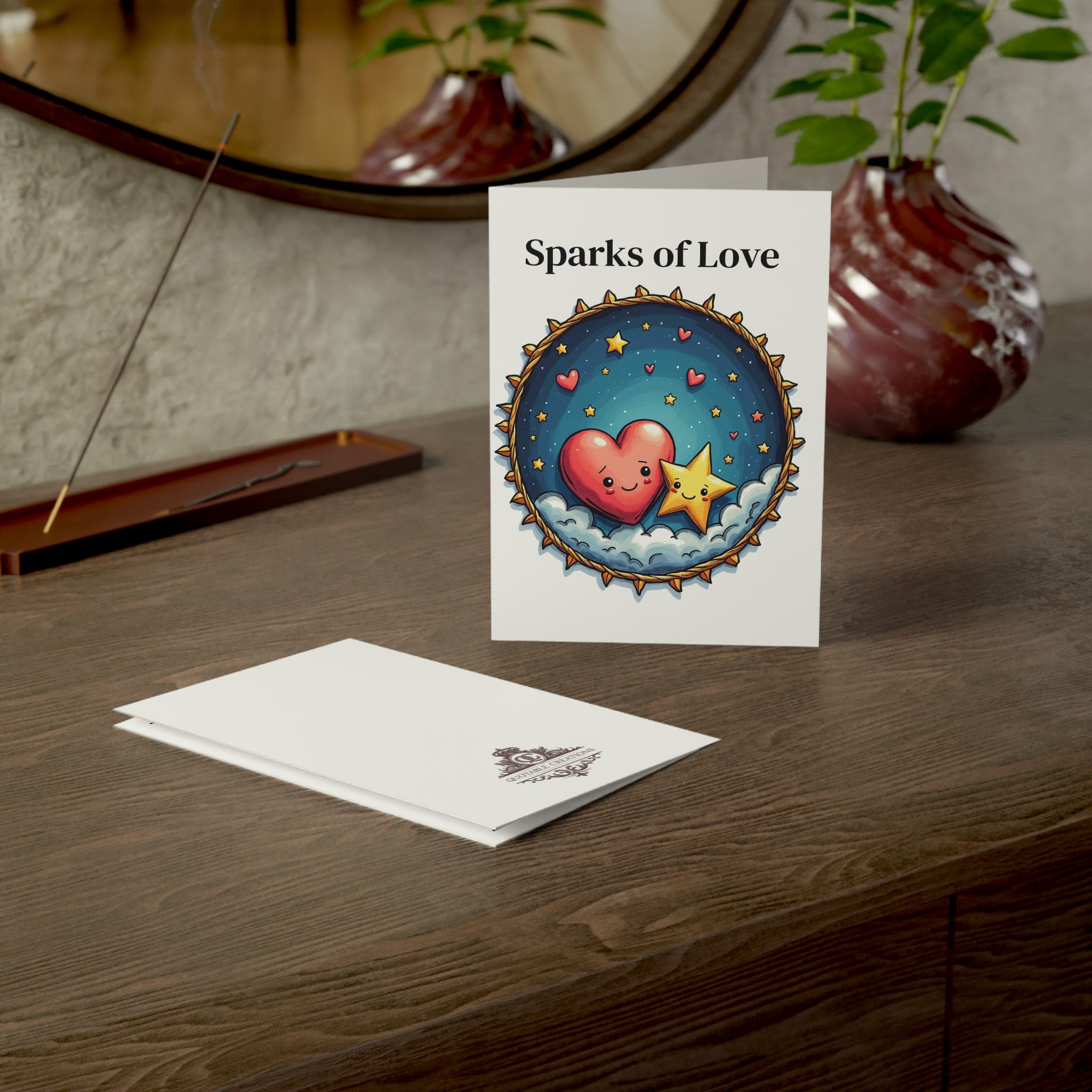Printify Paper products Greeting Cards - Sparks of Love - Love & Fun Card with QR Code Video
