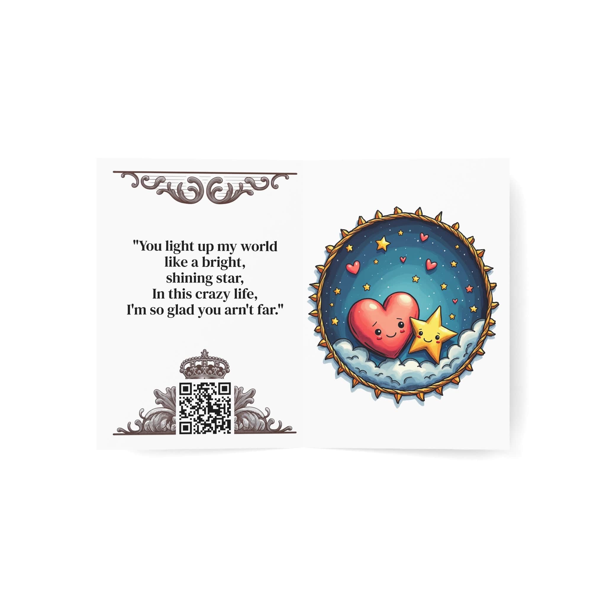 Printify Paper products Greeting Cards - Sparks of Love - Love & Fun Card with QR Code Video