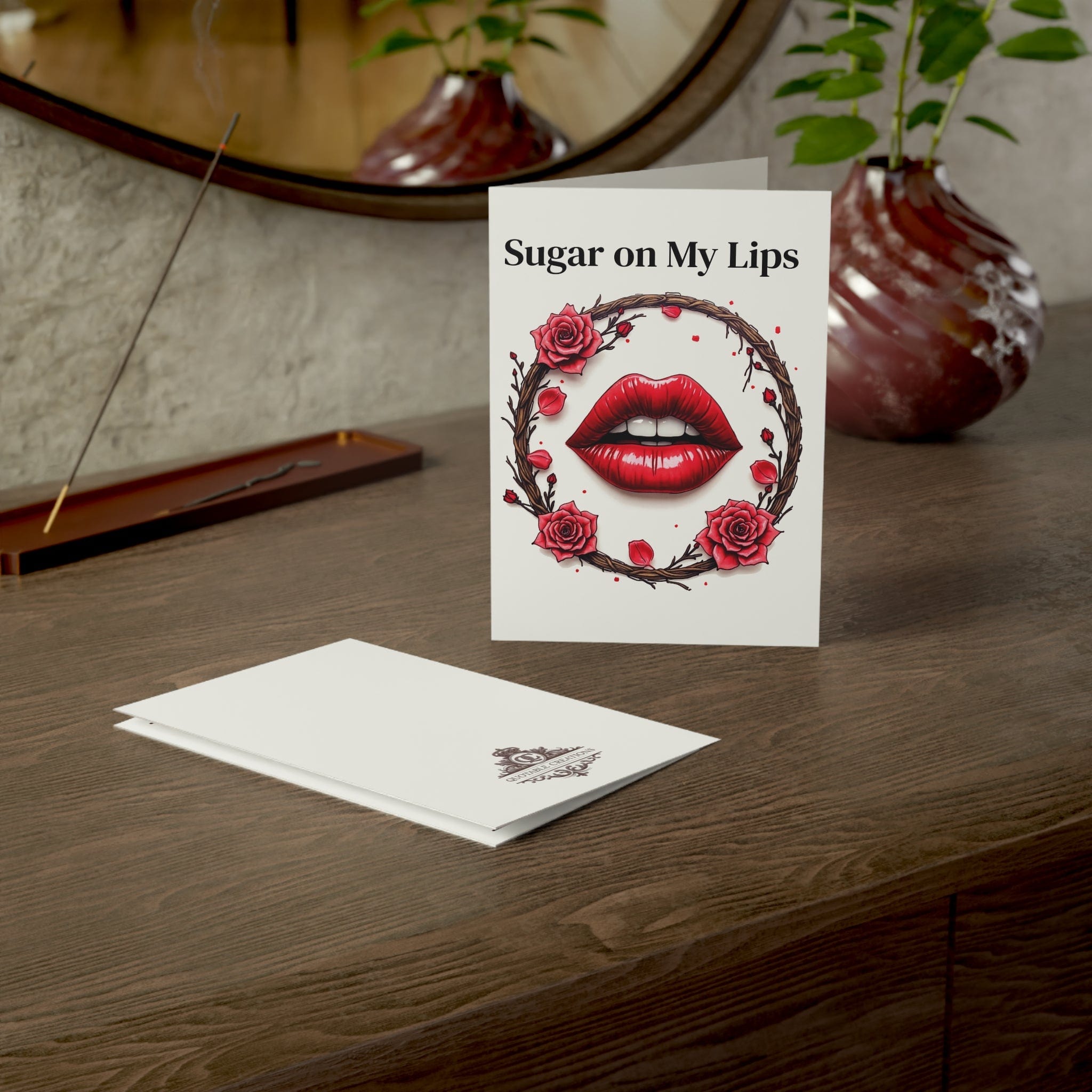 Printify Paper products Greeting Cards - Sugar on My Lips - Love & Romance Card with QR Code Video