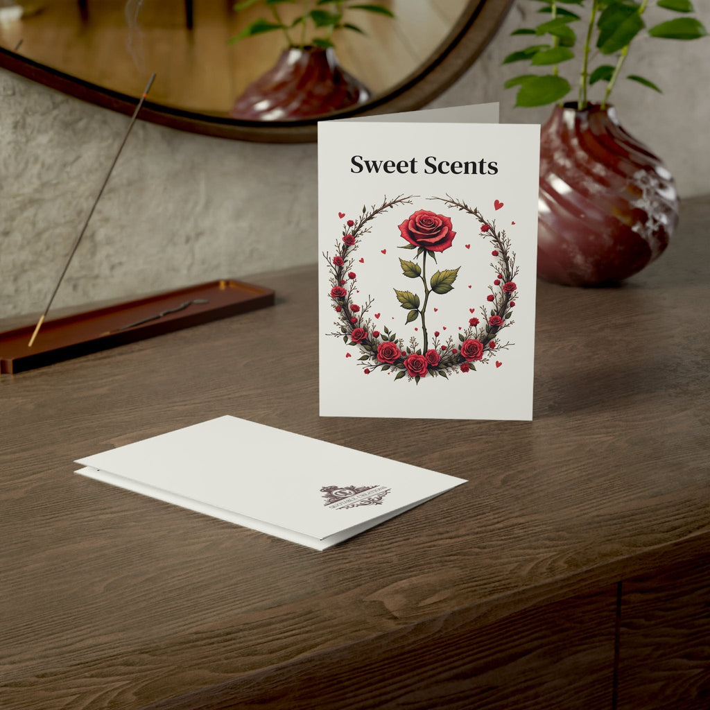 Printify Paper products Greeting Cards - Sweet Scents - Love & Romance Card with QR Code Video