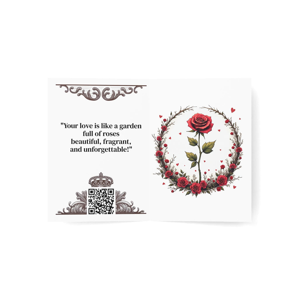 Printify Paper products Greeting Cards - Sweet Scents - Love & Romance Card with QR Code Video