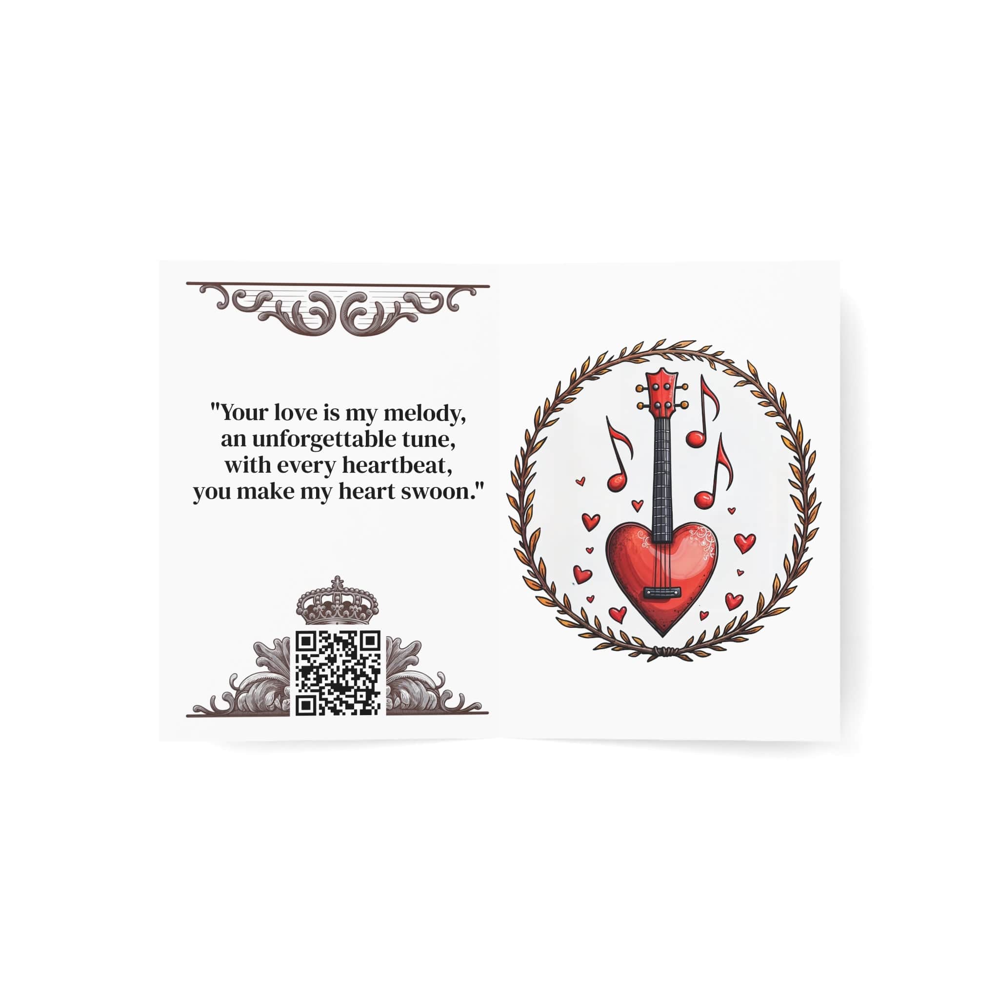 Printify Paper products Greeting Cards - Sweet Symphony - Love & Fun Card with QR Code Video