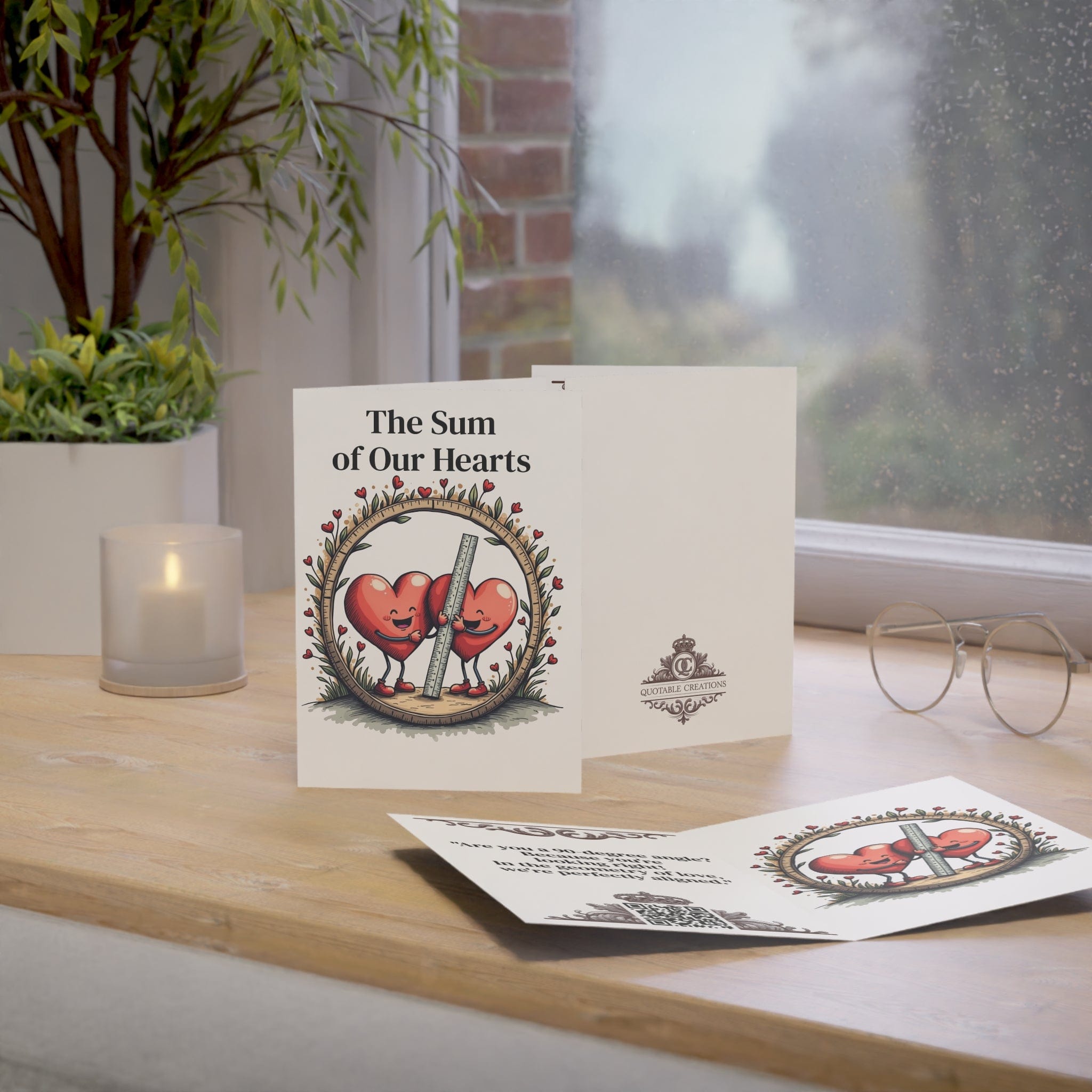 Printify Paper products Greeting Cards - The Sum of Our Hearts - Love & Fun Card with QR Code Video